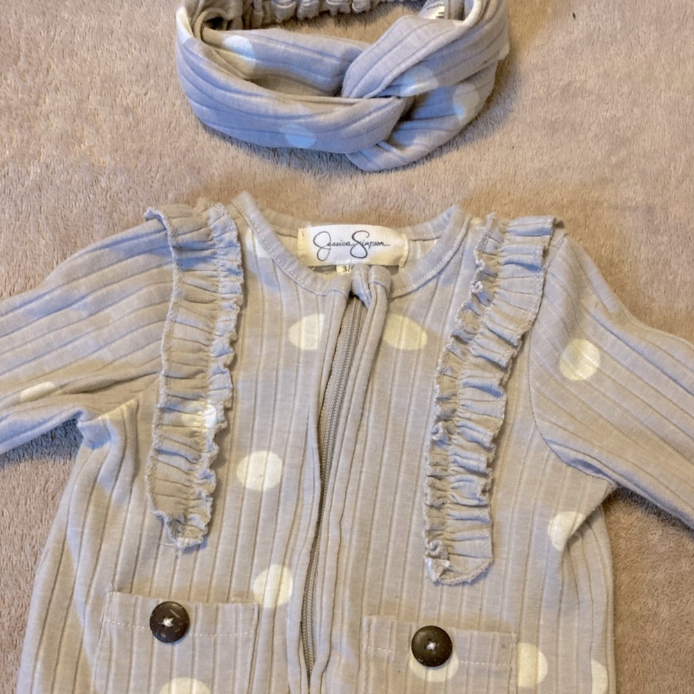 3-6 month Jessica Simpson footed onesie